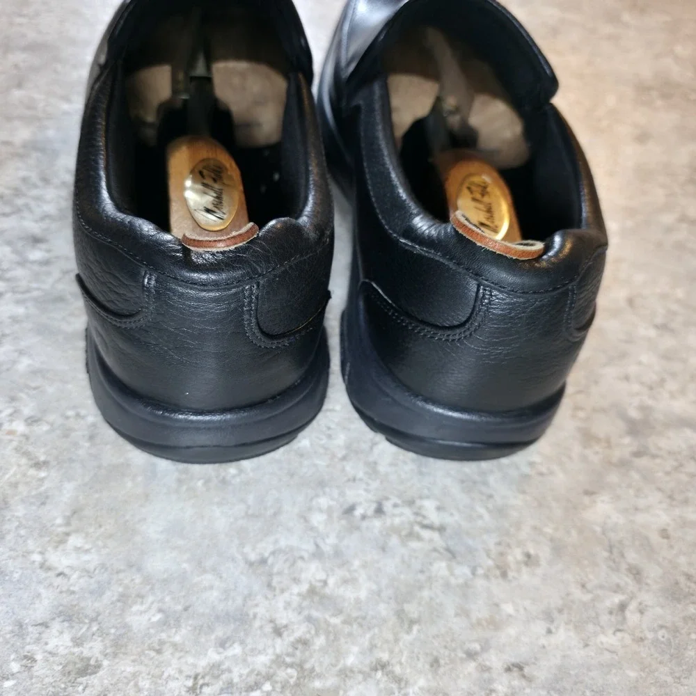 Mens Size 11.5 6E Dunham Battery Park Slip On Loafer Black Leather Comfort Shoes